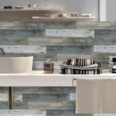 Ocean Inspired Blue Wood Wallpaper for Wall Decoration